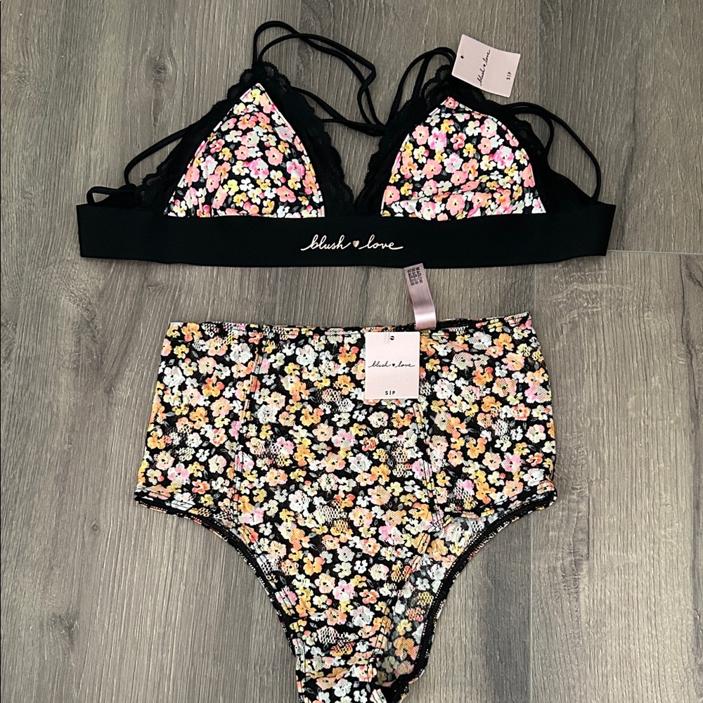 Victoria's Secret Floral High-Waist Panty and padded bralette